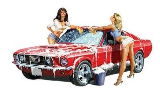 レトロ　アメリカンガール　セクシー　雑貨　洗車　赤　車　防水ステッカー　転写シール　インテリア　装飾