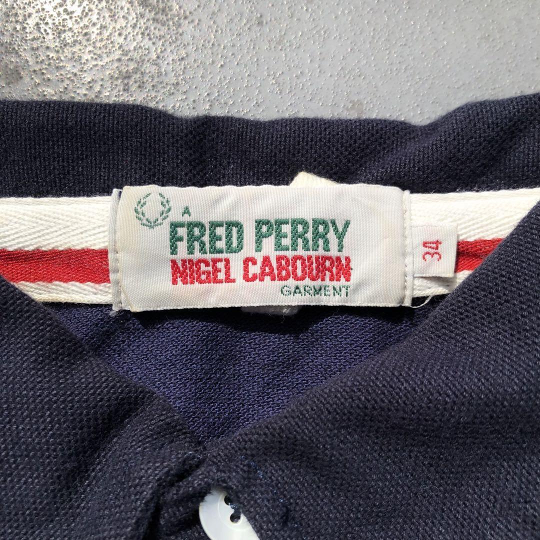 希少 レア fred perry nigel cabourn フレッドペリー ナイジェルケーボン ナイジェルカーボン 刺繍ロゴ 長袖 シャツ ポロシャツ 34 XS 相当_画像10