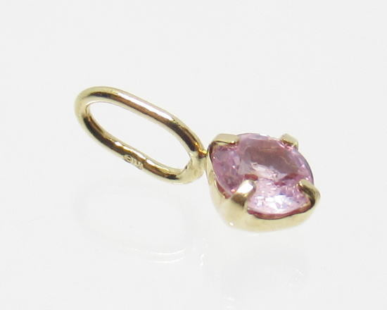 ( price cut price )NO.388 pink sapphire (3mm)pti plus K18 pendant <. bad mitigation *. bad from ..> high quality type natural stone reality goods 