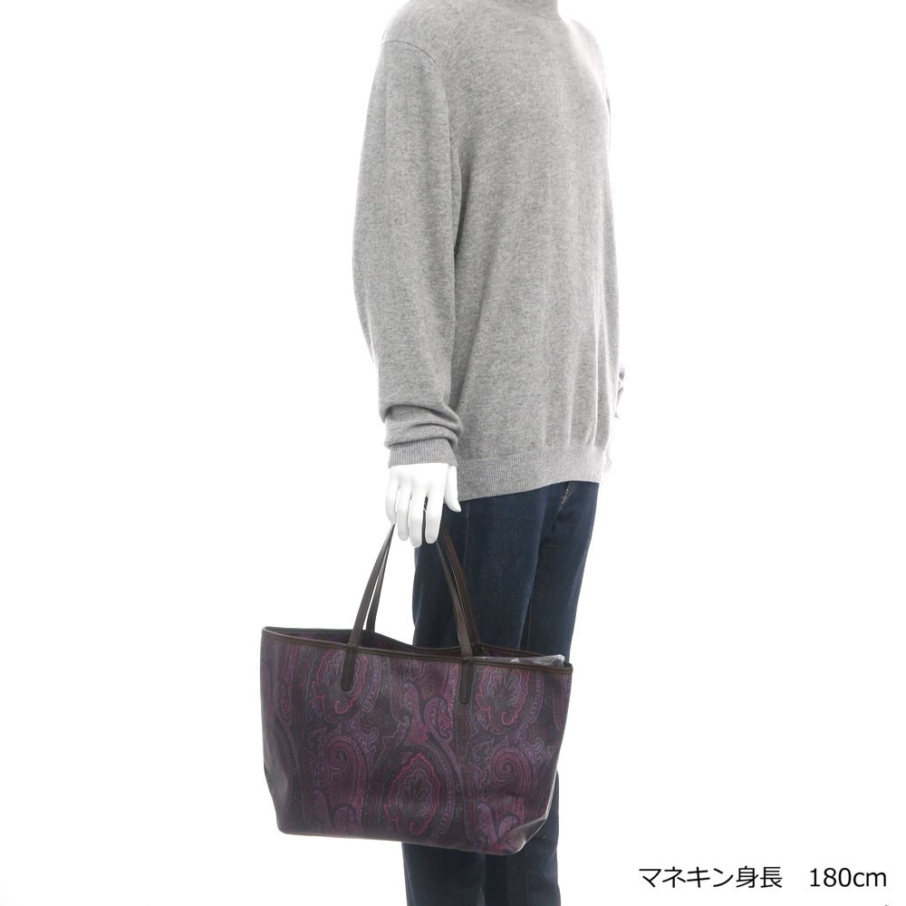 最新作の 【中古】エトロ ETRO PVC ペイズリー トートバッグ パープルx