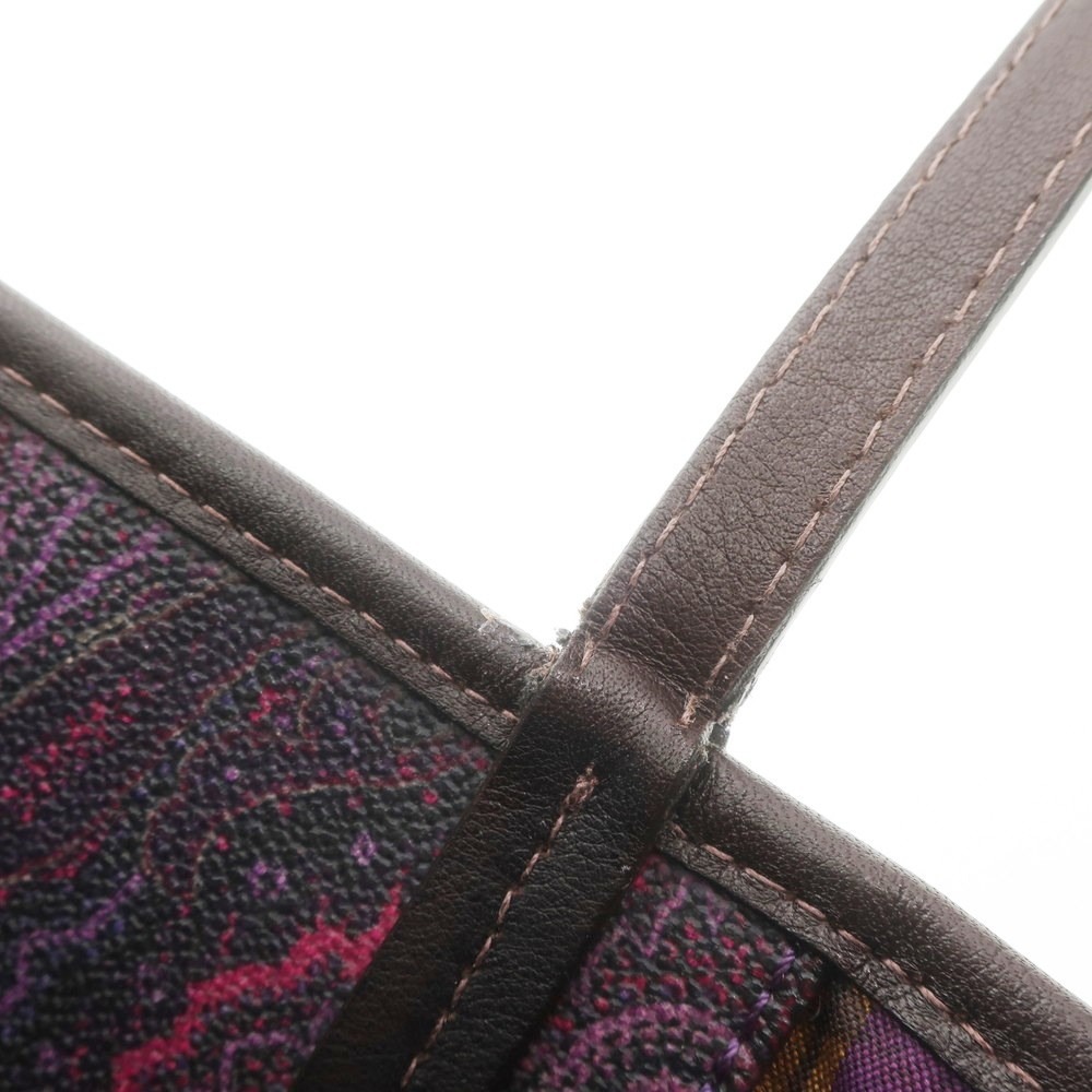最新作の 【中古】エトロ ETRO PVC ペイズリー トートバッグ パープルx