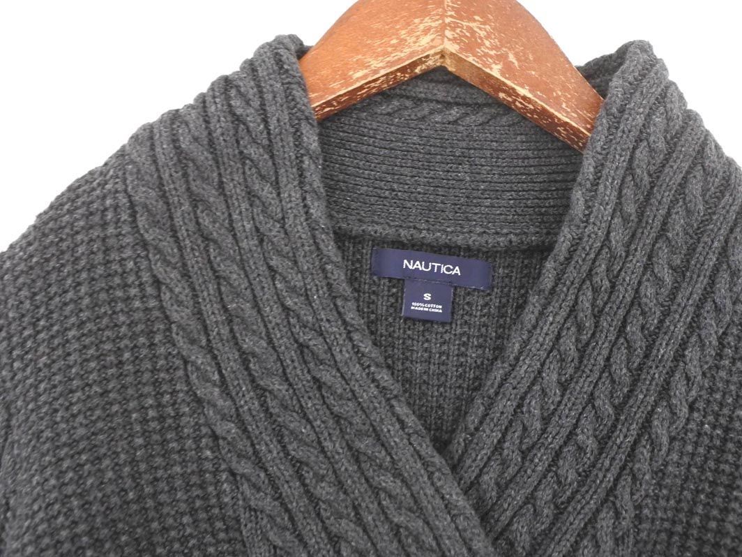 NAUTICA Nautica V neck knitted sweater sizeS/ gray *# * dia1 lady's 