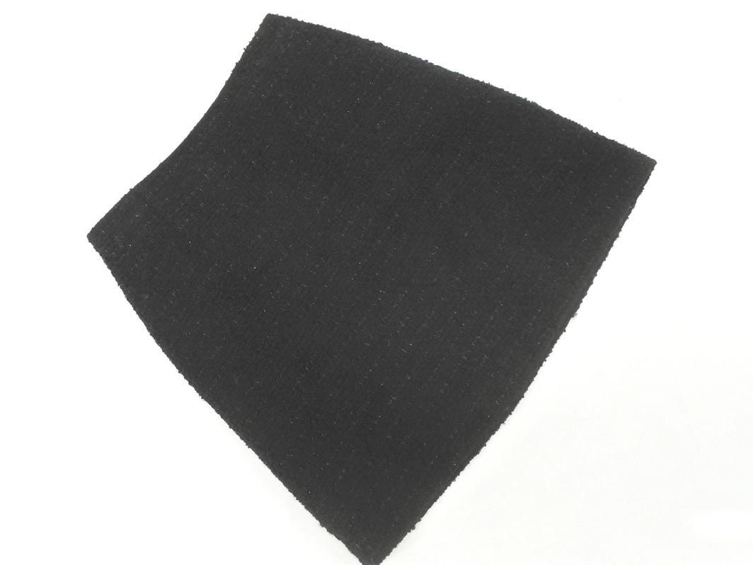 Внутренняя шерсть смешанная твидовая плотная юбка размер 9/черный ◇ ■ ☆ Dia7 Ladies