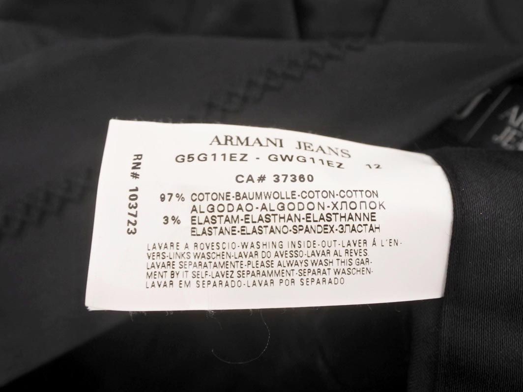 ネコポスOK ARMANI JEANS アルマーニジーンズ Aライン 台形 スカート size40/黒 ■■ ☆ dia7 レディース_画像5