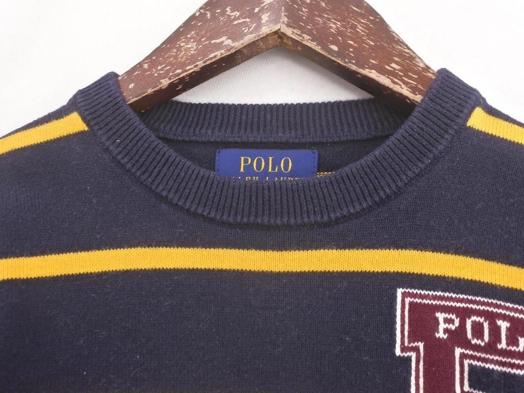 ネコポスOK POLO RALPH LAUREN ポロ ラルフローレン ボーダー ニット セーター size6(115〜120cm)/紺ｘ黄 ◇■ ☆ dib1 子供服_画像3