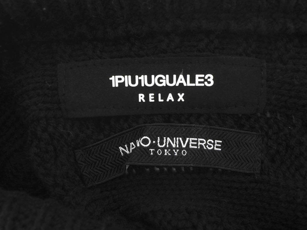 nano universe ナノユニバース 1piu1uguale3 ケーブル編み ニット セーター sizeS/黒 ◇■ ☆ dic0 メンズ_画像9