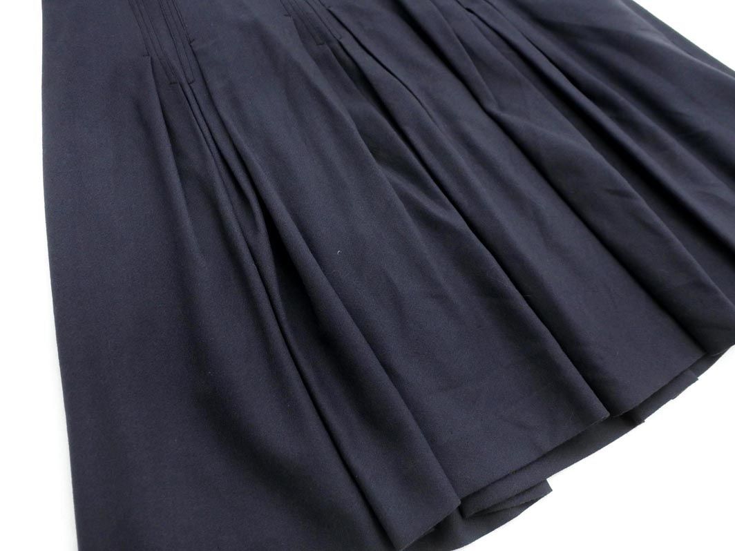 INED イネド 大きいサイズ ウール100% タック Aライン 台形 スカート size15/グレー ◇■ ☆ dic0 レディース_画像3