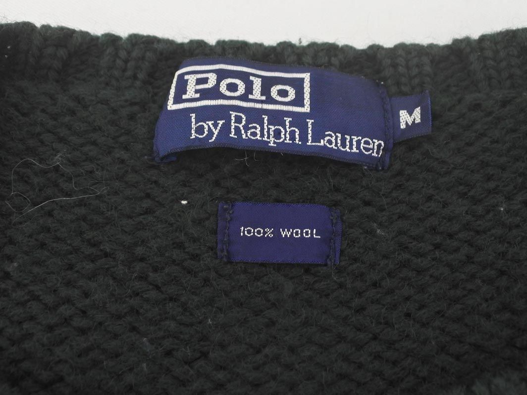 POLO RALPH LAUREN ポロ ラルフローレン ウール100% ロゴ刺繍 ニット セーター sizeM/緑 ◇■◎ ☆ dic1 メンズの画像7
