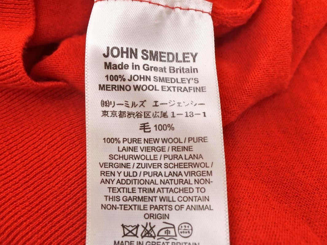 ネコポスOK JOHN SMEDLEY ジョンスメドレー ウール100% ニット セーター sizeM/赤 ◇■◎ ☆ dic1 メンズ_画像8