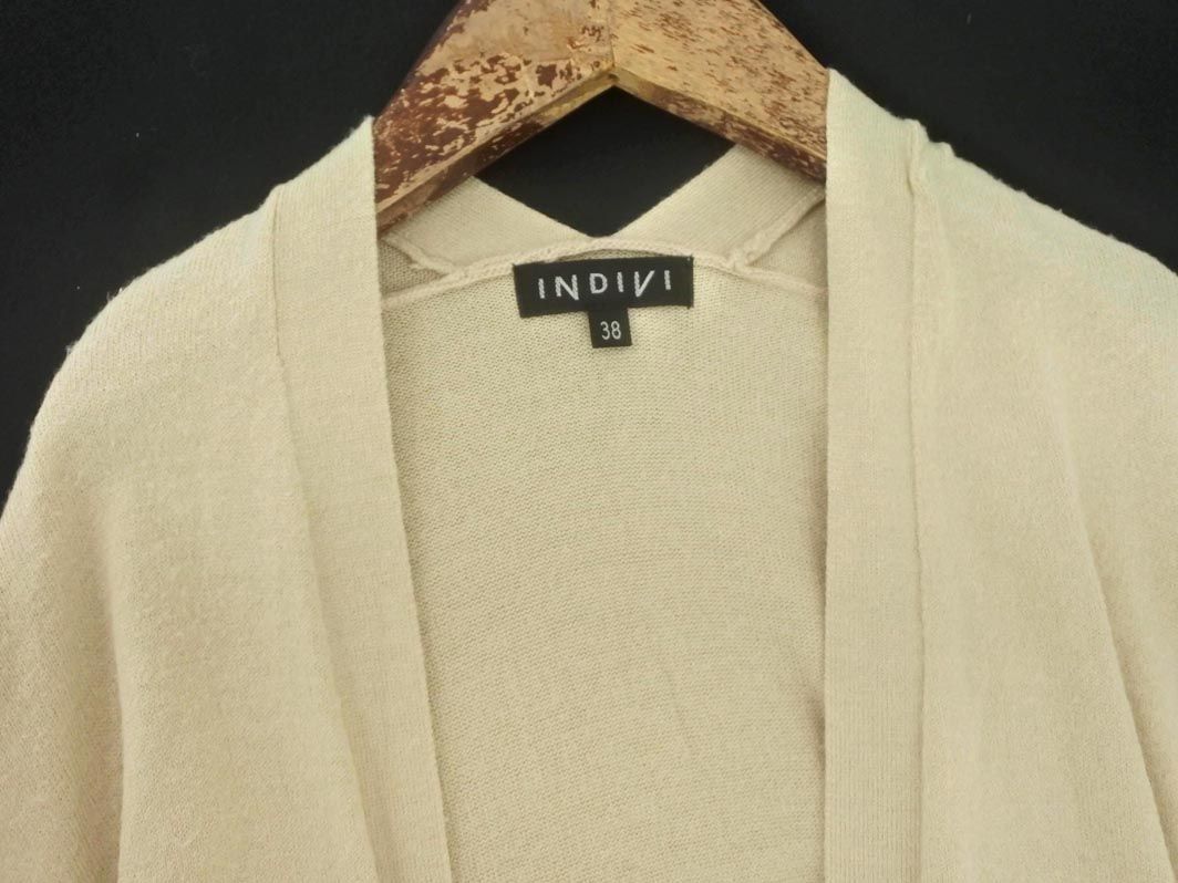 INDIVI Indivi midi height long cardigan size38/ beige *# * dic5 lady's 