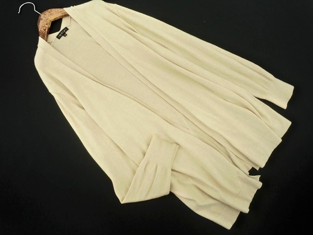 INDIVI Indivi midi height long cardigan size38/ beige *# * dic5 lady's 