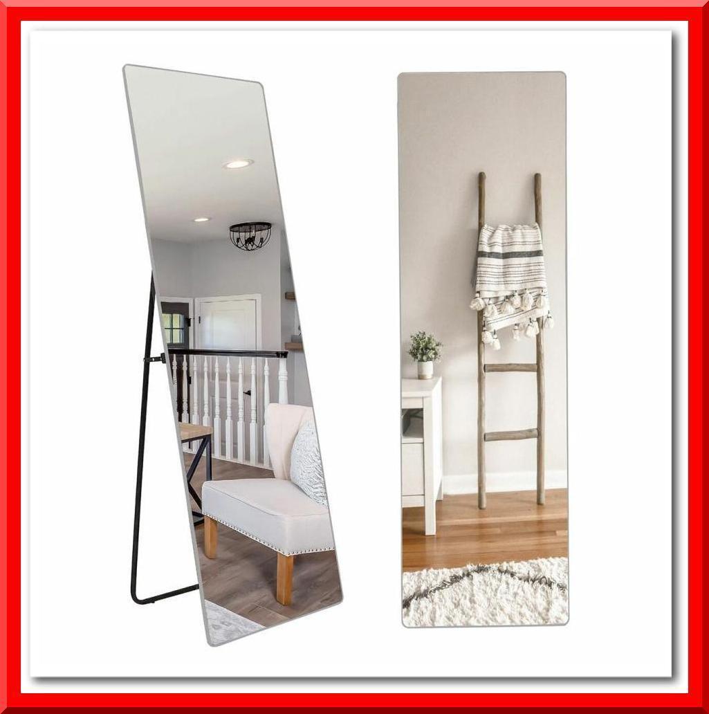 新品】大型 丸角 スタンドミラー 壁掛け 全身鏡 姿見 160x50cm