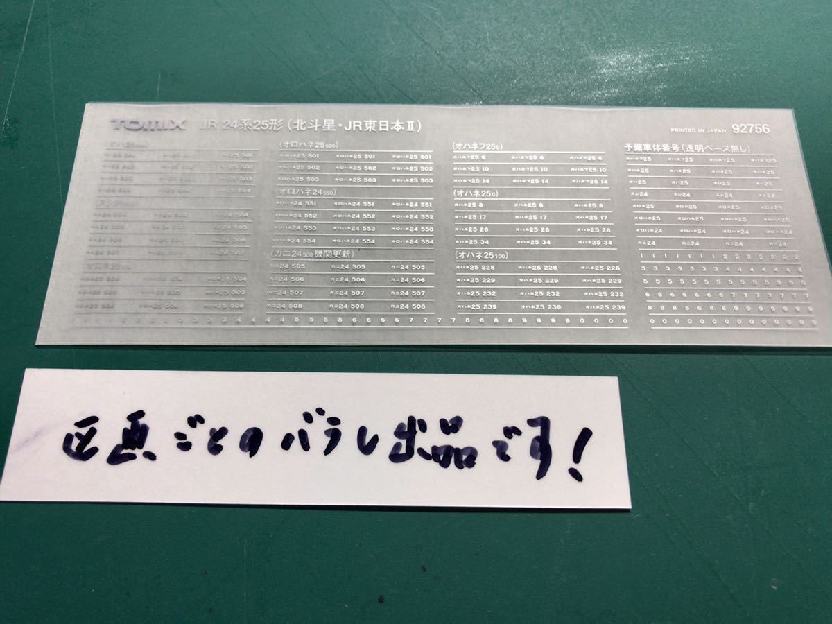 再入荷★トミックス tomix 92756 24系25形 北斗星 JR東日本仕様 Ⅱセットバラ【車番インレタバラ/形式毎】#EF81 #DD51 #ED79 #KATO_画像3