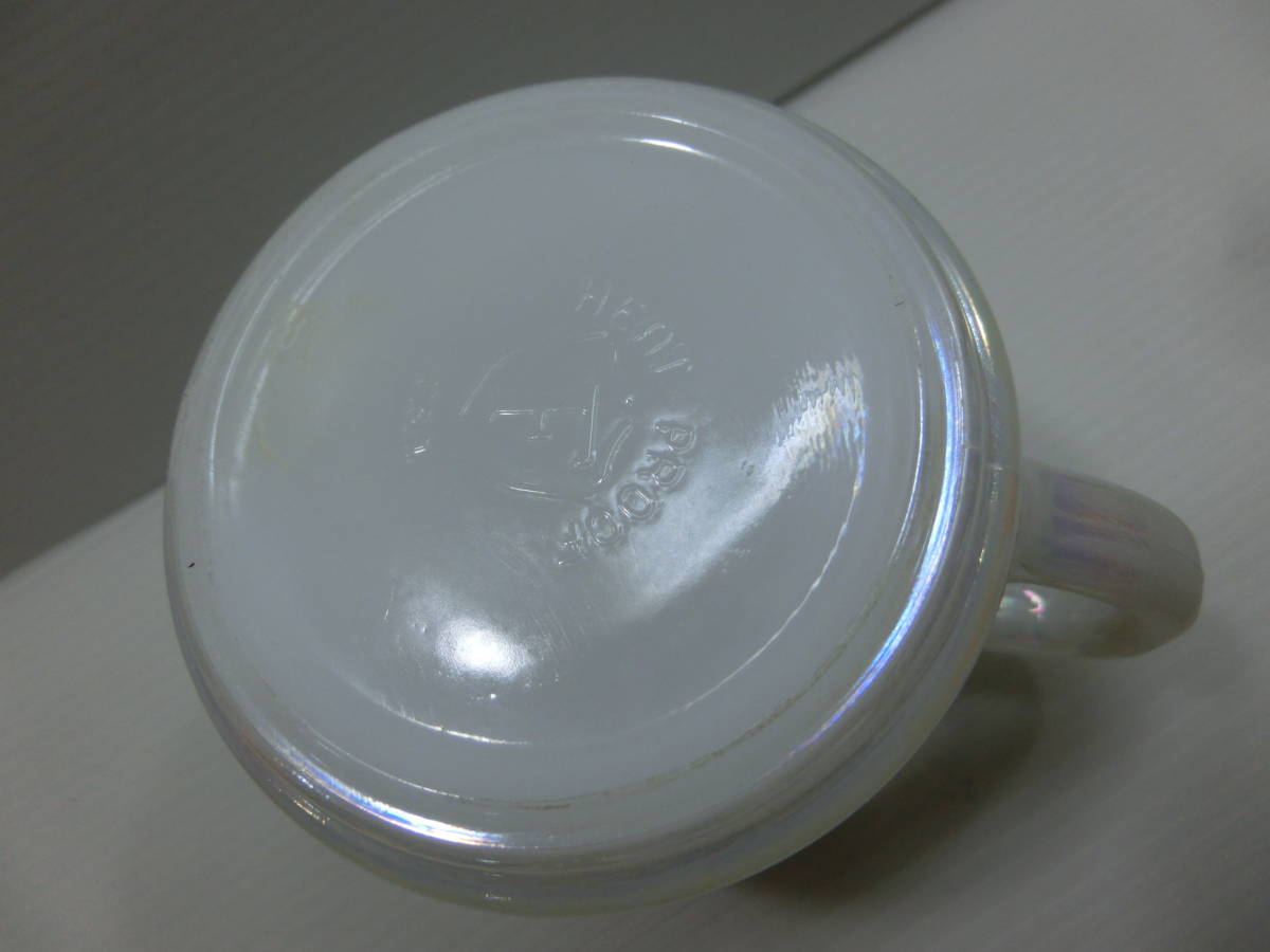 《フェデラル》オーロラ『マグカップ・スタッキングマグ』USA /ミルクガラス.耐熱ガラス/傷ありの画像4