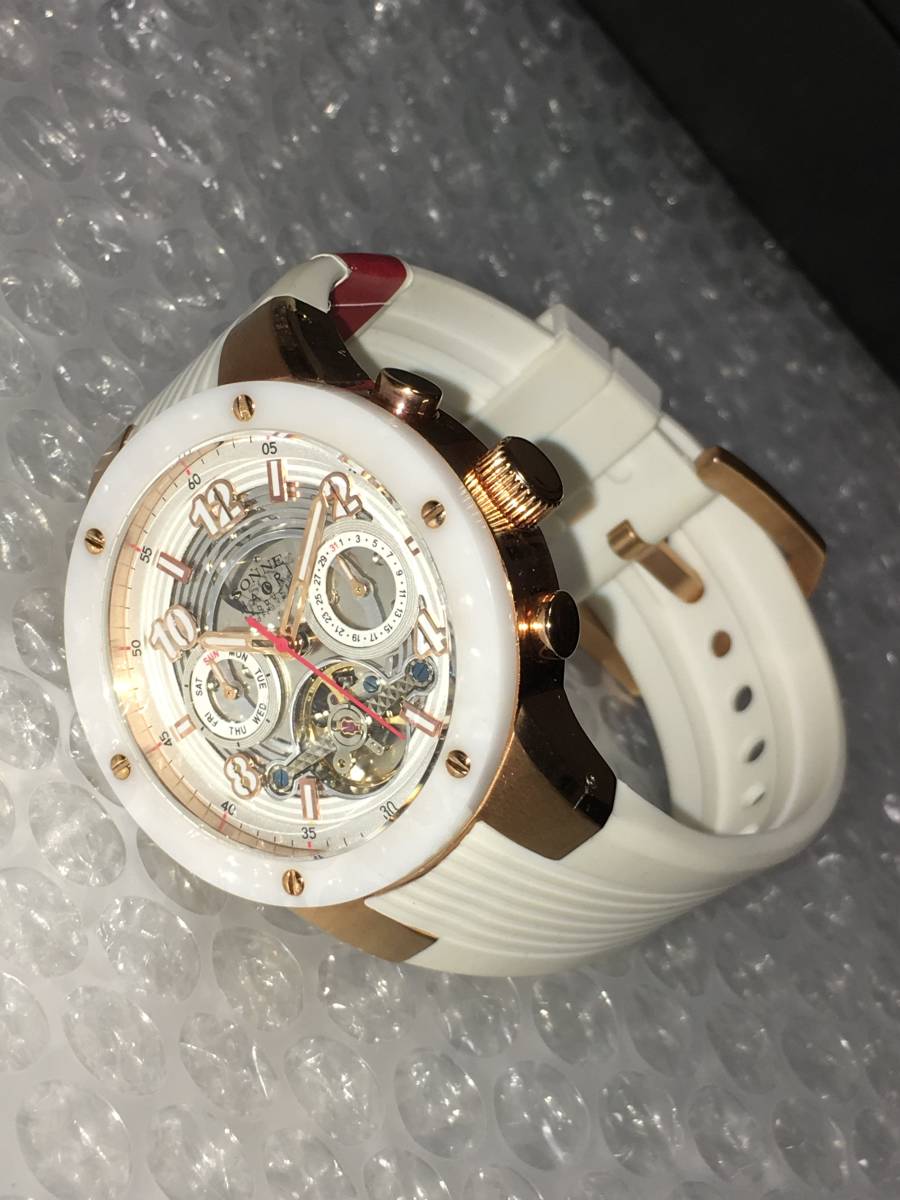 SONNE(ゾンネ)マルチカレンダー 自動巻き セラミックベゼル 新品 ホワイト 2_画像5