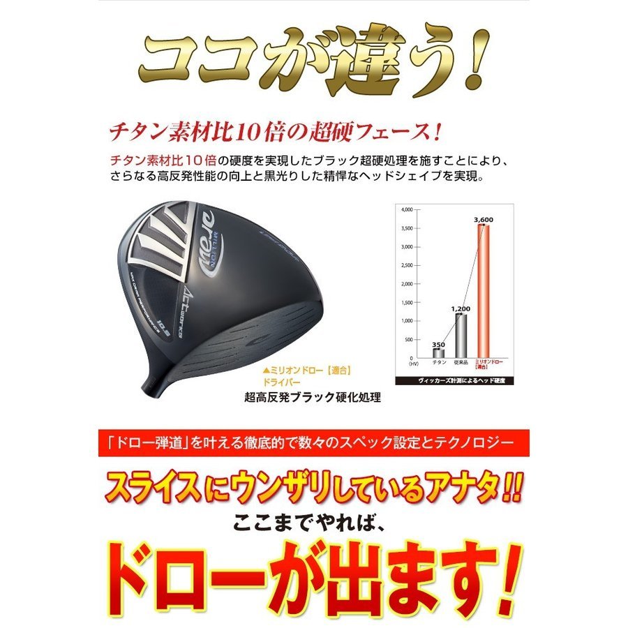 ●新品● 短尺 44インチ WORKS GOLF ミリオンドロー ルール適合 9.5 三菱レイヨン ドラコン飛匠シャフト仕様 R / SR / S / X _画像10