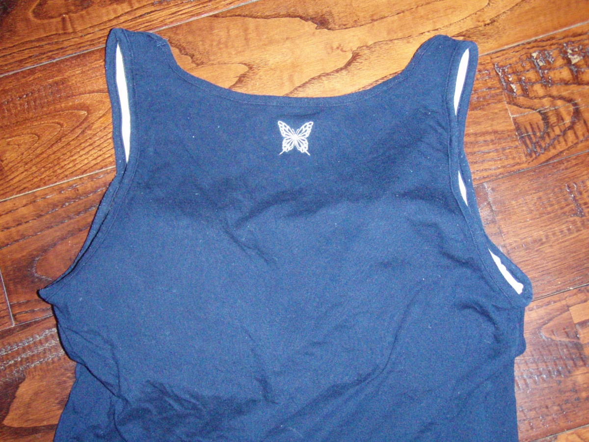 CHACOTT tea cot yoga inner cup attaching tank top navy M soft little length . height 