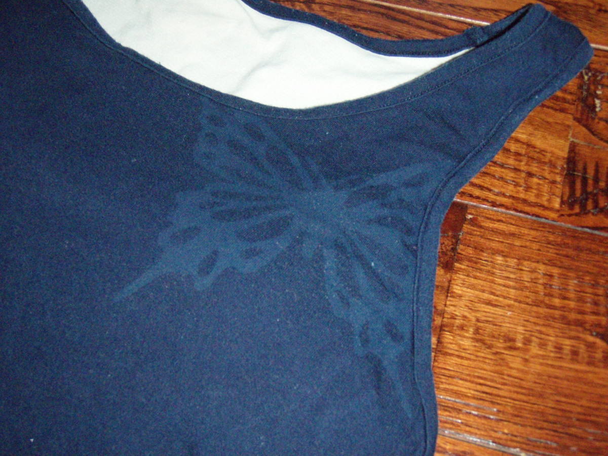 CHACOTT tea cot yoga inner cup attaching tank top navy M soft little length . height 