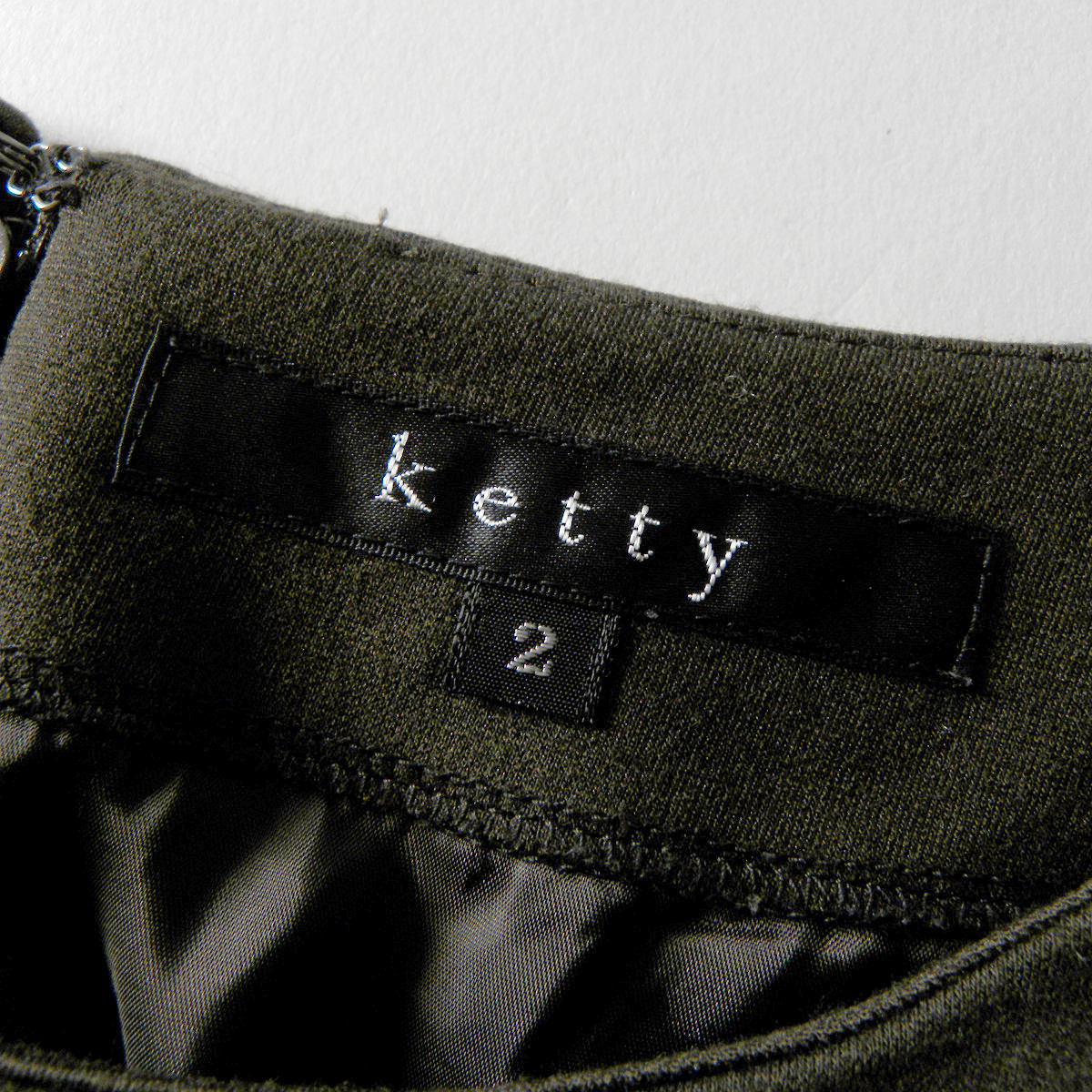 ケティ Ketty 1枚でお洒落見えする モヘアチェック切り替えボートネックワンピース 7分袖 膝丈 裏地付き 大人フェミニン l0927-9_画像6