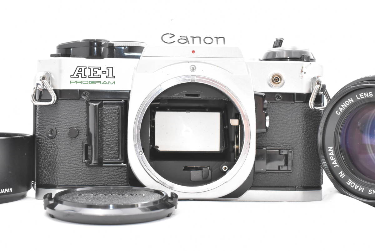 CANON キヤノン AE-1 PROGRAM シルバーボディ フィルムカメラ + 50mm F/1.4 レンズ (t4515)