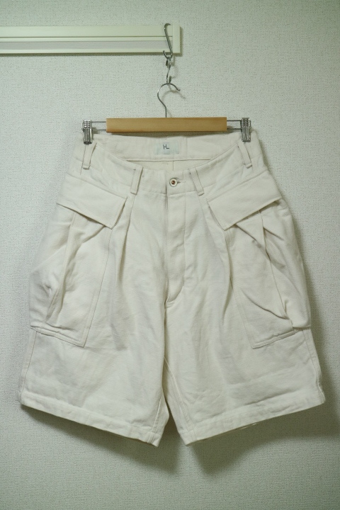 HERILL 22ss HL DENIM CARGO SHORTS ヘリル デニム カーゴ ショーツ ホワイトナチュラル ショートパンツ