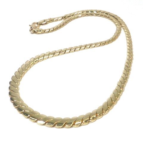 J◇K18【新品仕上済】スネークチェーン ネックレス 40cm イエローゴールド 18金 750 ITALY Yellow Gold snake chain necklace_画像1