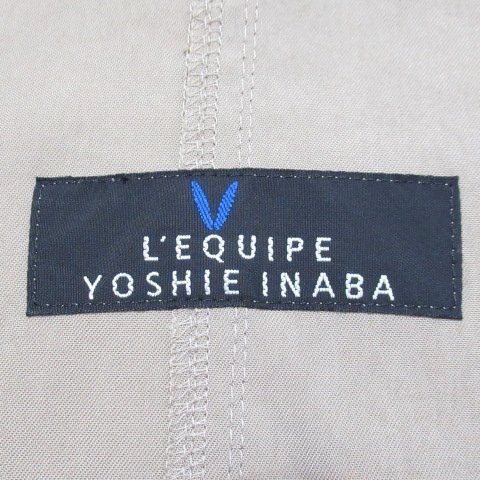 HA6◆レキップ ヨシエイナバ シングル ジャケット ベージュ 15号 大きいサイズ 日本製 春 秋 ミセス L'EQUIPE YOSHIE INABA_画像7