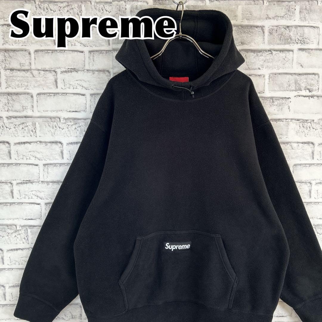 Supreme シュプリーム フリース パーカー フーディ ボックスロゴ ポーラテック 冬服 秋服 古着 プルオーバー ストリート シンプル Lサイズ