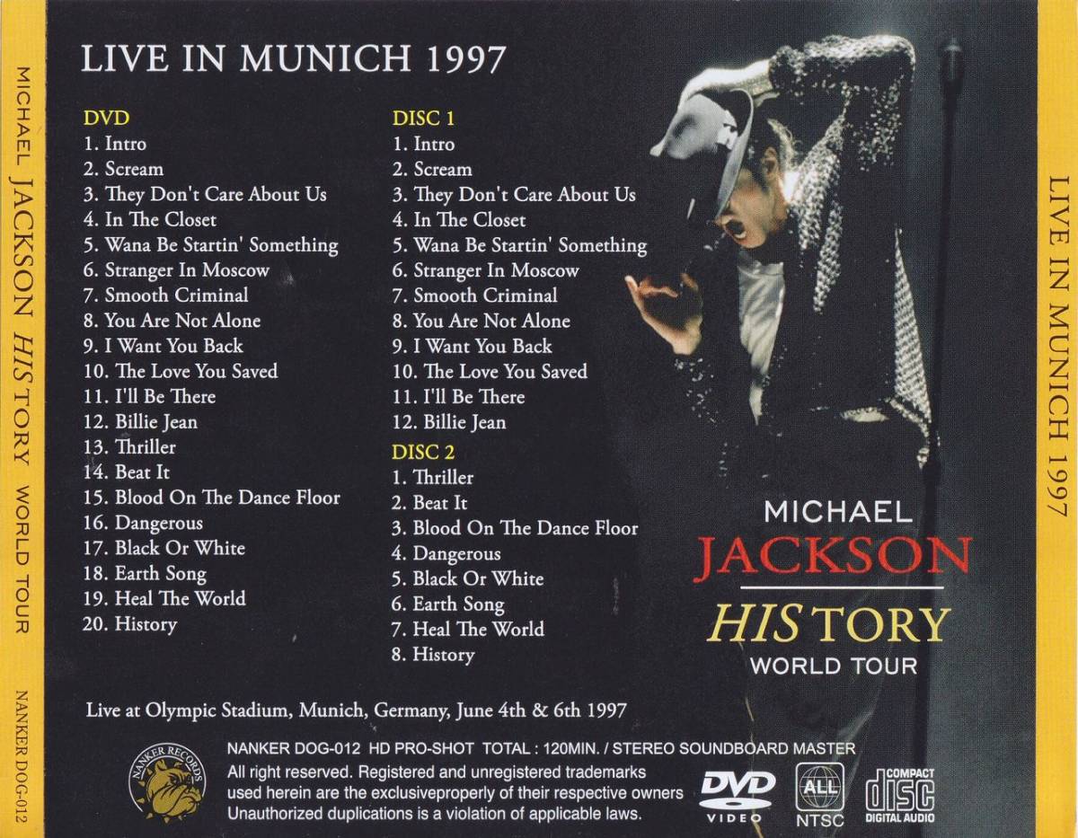 MICHAEL JACKSON /IN MUNICH 1997 (日本語帯付・新品輸入盤 2CD+DVD) HISTORY WORLD TOUR LIVE_画像2