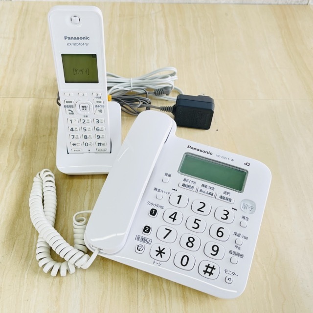 コードレス 電話機 【中古】動作保証 Panasonic VE-GZ21DL RU・RU・RU パナソニック 親機 子機1台付き ホワイト/7690
