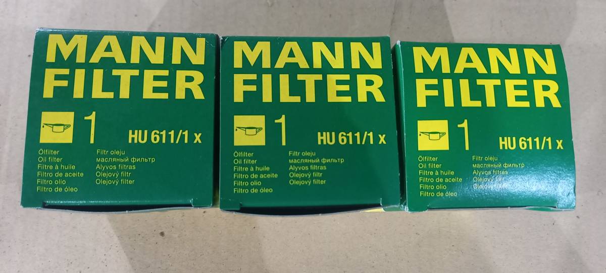 * new goods MANN FILTER HU611/1x oil filter Element Opel Saab Cadillac etc. 3 piece *