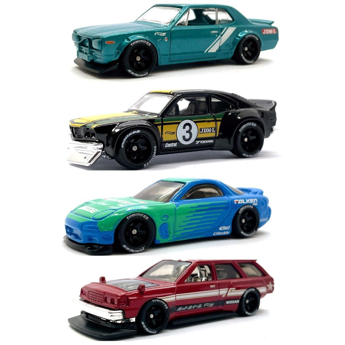 021】1/64 ミニカー用 深リムホイール・タイヤ4台分(タイヤ 021】1/64 ミニカー用 深リムホイール・タイヤ4台分(タイヤ