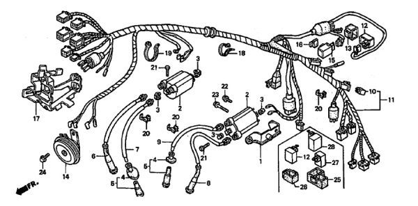 NC26 純正 スターター マグネチック スイッチASSY 送料550円～ STEED 400 VLX セル リレー VSE NC37 VLS スティード 600 PC21 .mk3_NC26　F-27　ハーネス