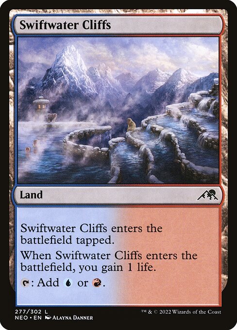 MTG ■土地/英語版■ 《急流の崖/Swiftwater Cliffs》★FOIL★ 神河：輝ける世界 NEO　_画像1