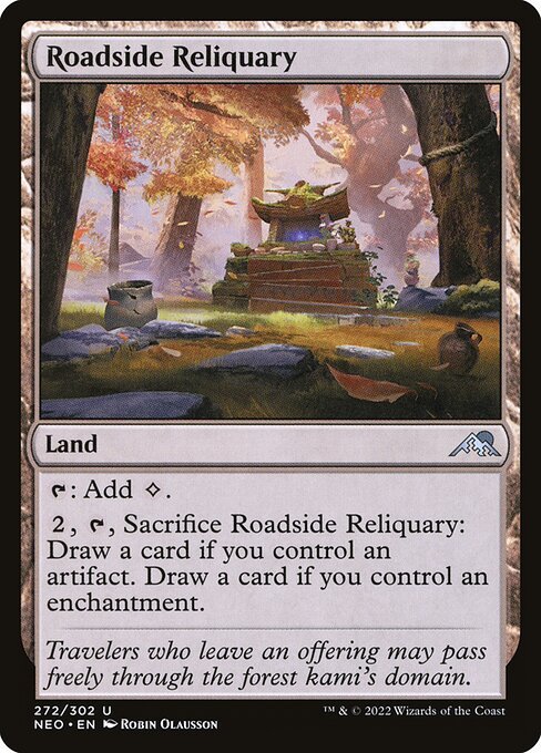 MTG ■土地/英語版■ 《道路脇の聖遺/Roadside Reliquary》★FOIL★ 神河：輝ける世界 NEO　_画像1