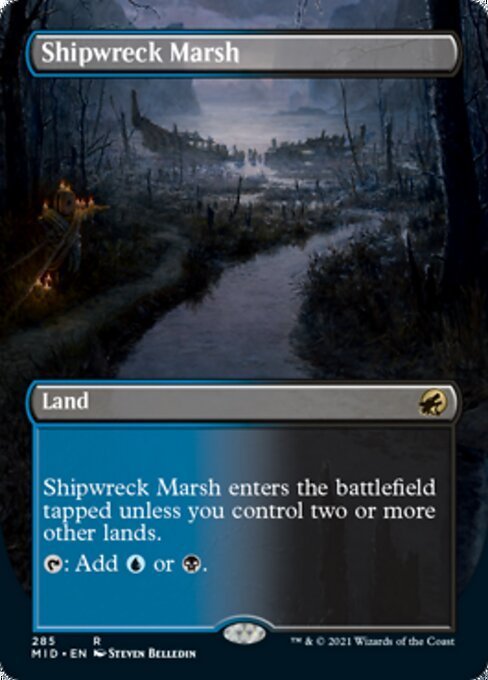 MTG ■土地/英語版■ 《難破船の湿地/Shipwreck Marsh》▲拡張アート▲ イニストラード 真夜中の狩り_画像1