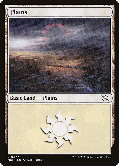 MTG ■土地/英語版■ 《平地/Plains》★FOIL★ 機械兵団の進軍 MOM_画像1