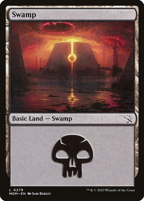 MTG ■土地/英語版■ 《沼/Swamp》★FOIL★ 機械兵団の進軍 MOM_画像1