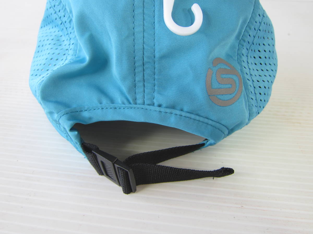 新品◆スキンズSKINS キャップ 高通気 吸水速乾 UVケア フリー 帽子 ブルー青 ランニング ジョギング マラソン ゴルフ テニス / M L XL_画像4