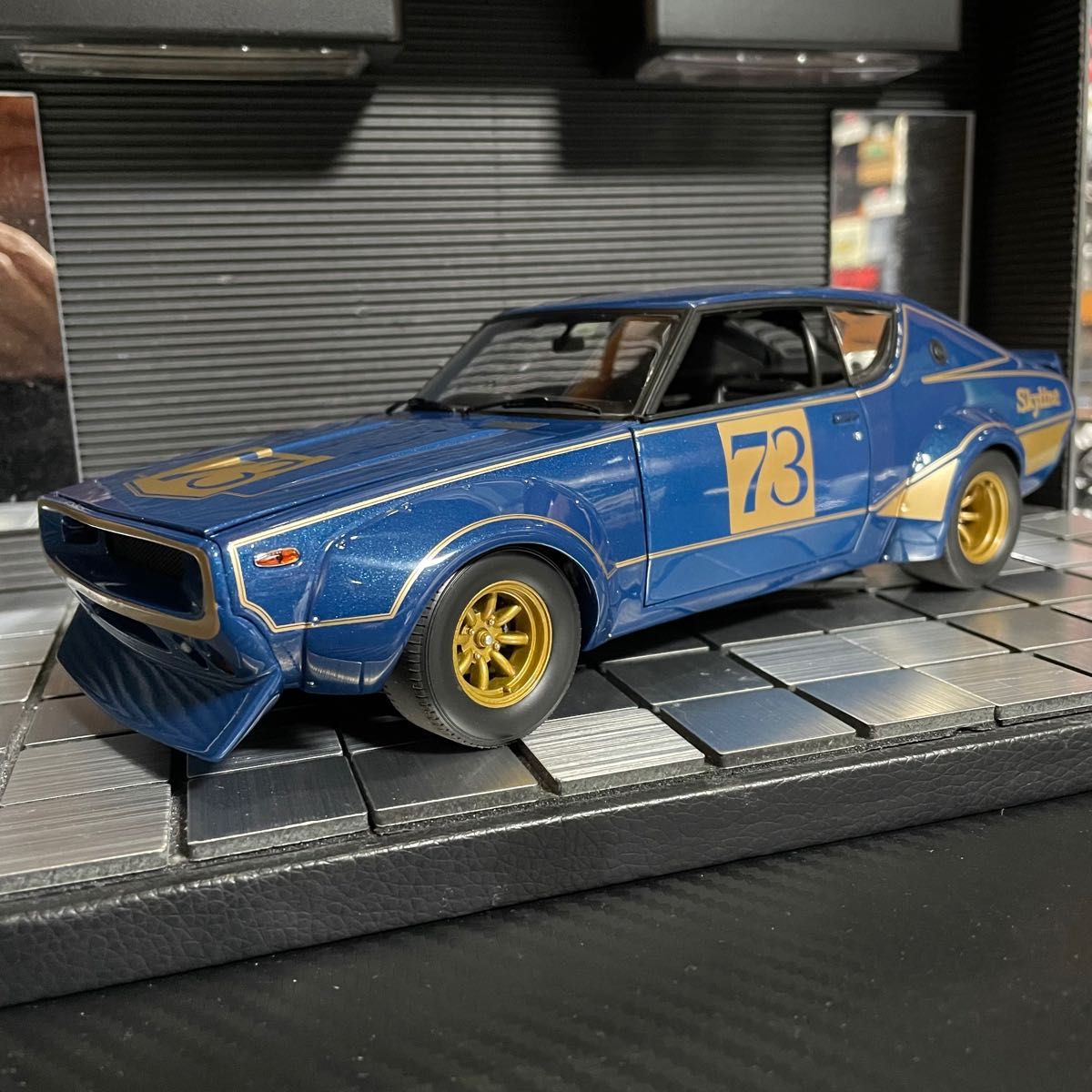 絶版未展示品 京商 1/18 日産 スカイライン 2000GT-R(KPGC110) RACING 1972 ブルーメタリック