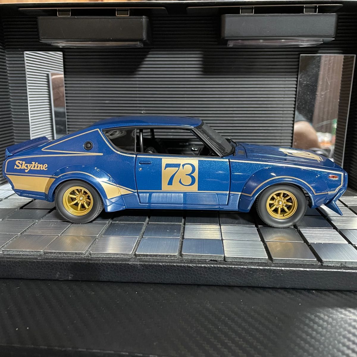 絶版未展示品 京商 1/18 日産 スカイライン 2000GT-R(KPGC110) RACING 1972 ブルーメタリック