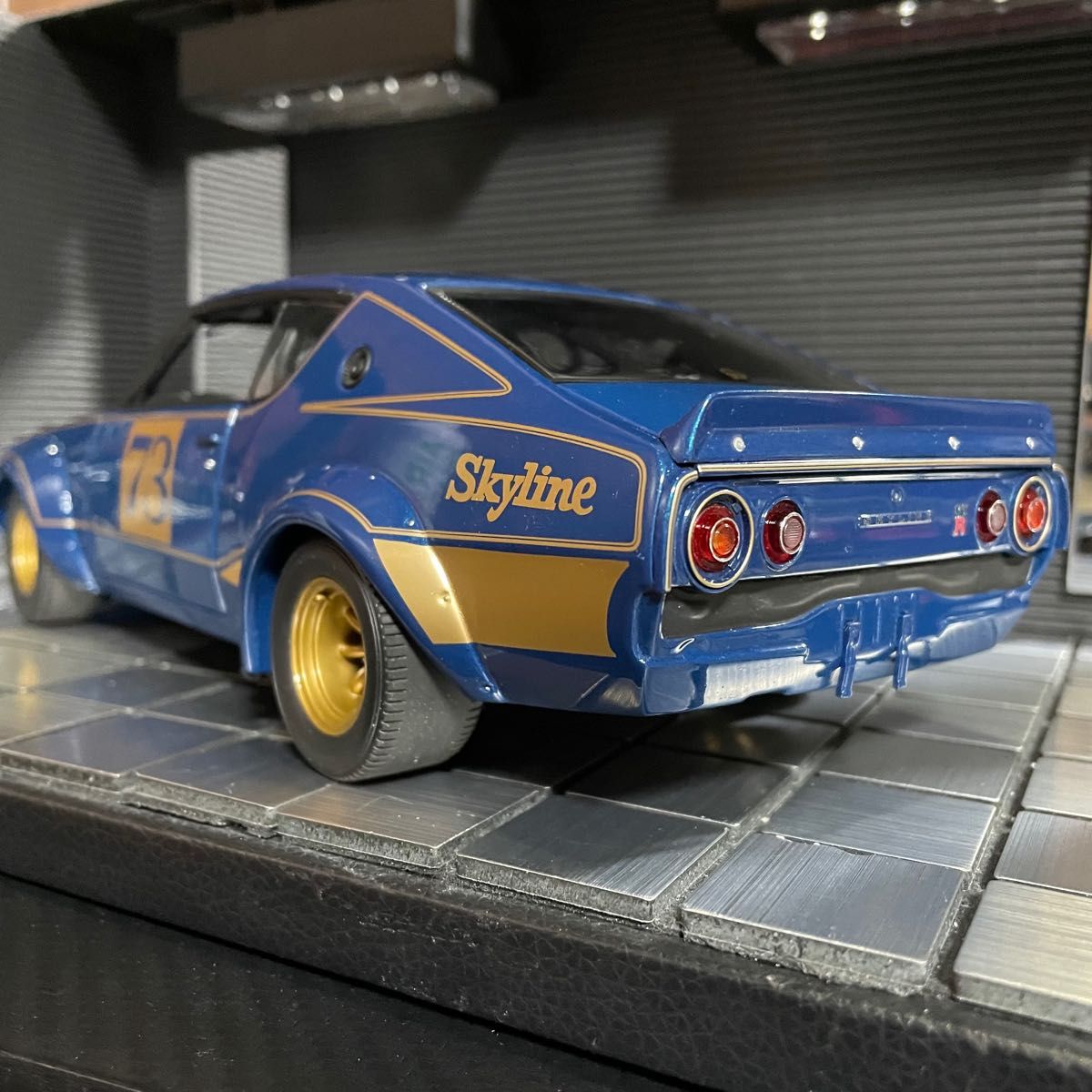 絶版未展示品 京商 1/18 日産 スカイライン 2000GT-R(KPGC110) RACING 1972 ブルーメタリック