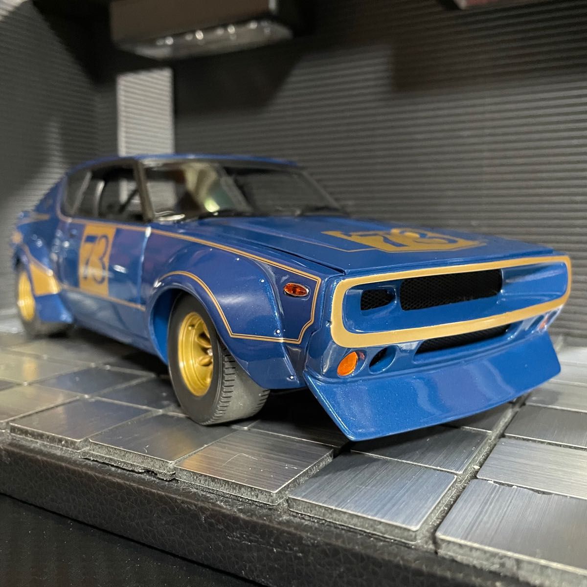 絶版未展示品 京商 1/18 日産 スカイライン 2000GT-R(KPGC110) RACING 1972 ブルーメタリック