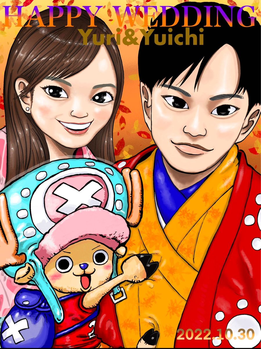 ONE PIECE 手配書　似顔絵イラスト　誕生日プレゼント　結婚祝い　ウェルカムボード　記念日　こども　ペット　犬