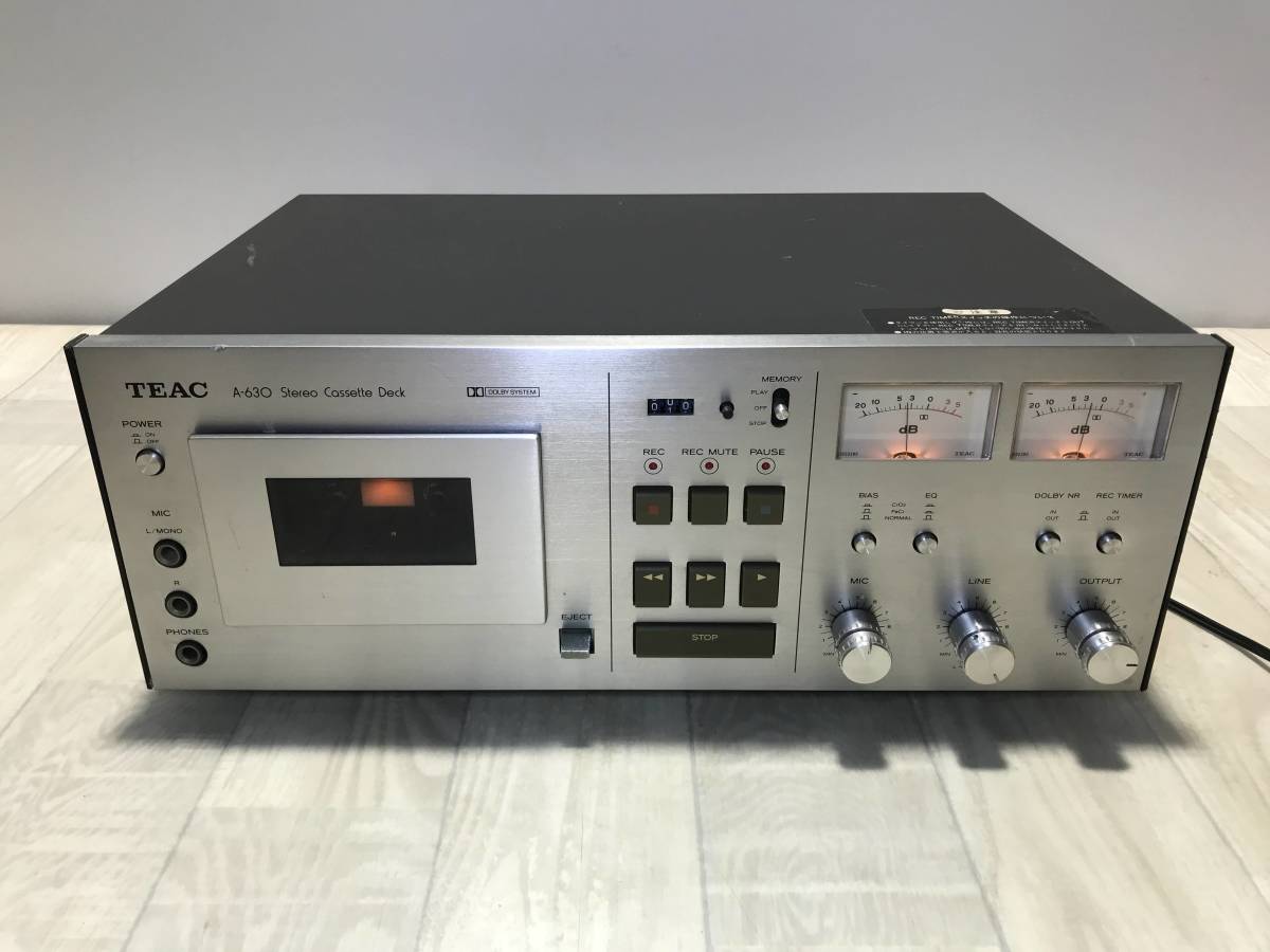 ☆ TEAC ティアック カセットデッキ ステレオ オーディオ A-630 【 通電確認済/ 現状品 】 （PN-3I58） ☆_画像2