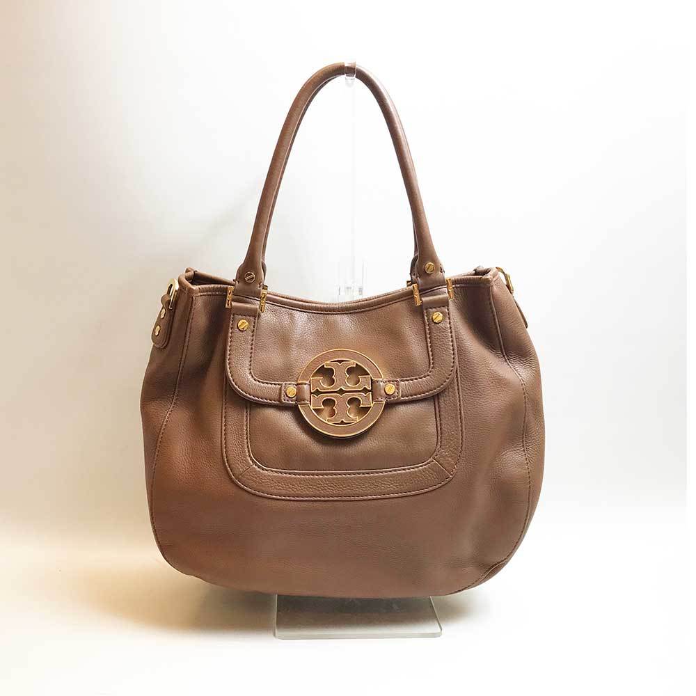 トリーバーチ 2WAYバッグ ショルダーバッグ ロゴ レザー 茶色 ブラウン系 ABランク TORYBURCH 中古 六甲道店_画像1