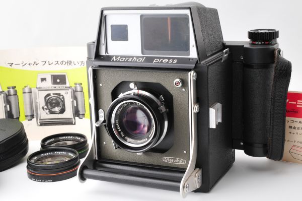 【テレコンバージョンレンズ2種付属】Mamiya Marshal press 6x9 Camera Nikkor-Q 105mm f/3.5 マミヤ マーシャルプレス カメラ #185*