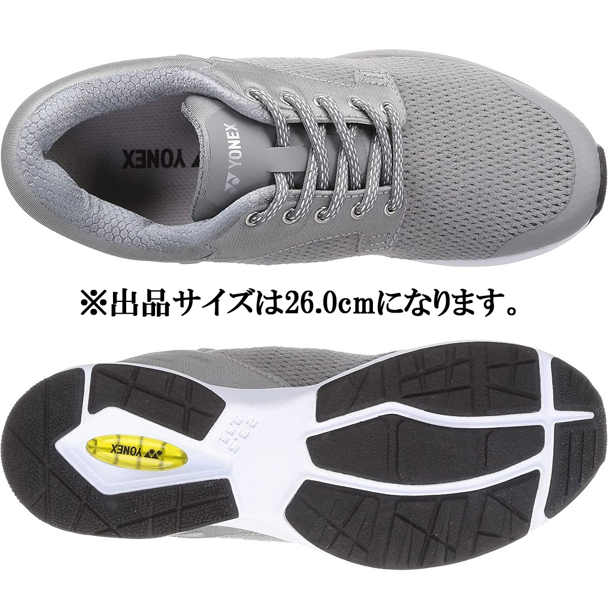 SHW116 GY 26.0cm Yonex walking jo silver g running power cushion shoes shoes 3.5E YONEX mesh light weight 