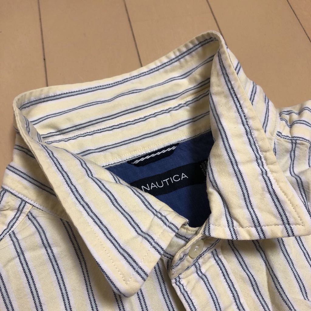 〈USA古着〉NAUTICA/ノーティカ◇メンズ size XXL イエロー系 長袖シャツ ストライプシャツ コットンシャツ ロゴ刺繍 大きいサイズ_画像7