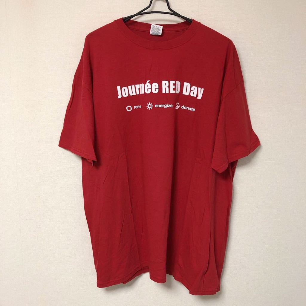 FRUIT OF THE LOOM /フルーツオブザルーム メンズXL 赤 半袖Tシャツ プリントTシャツ Journee RED Day /Donnons アメカジ USA古着_画像2